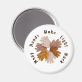 Viele Hände machen Licht arbeiten Toasthand Poster Magnet (Vorderseite/Rückseite)