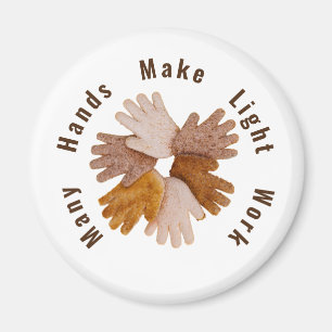 Viele Hände machen Licht arbeiten Toasthand Poster Magnet