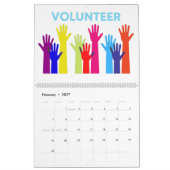 Viele Hands führen einen vollständigen Farbkalende Kalender (Feb 2027)