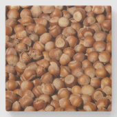 Viele Haselnüsse Steinuntersetzer (Vorderseite)