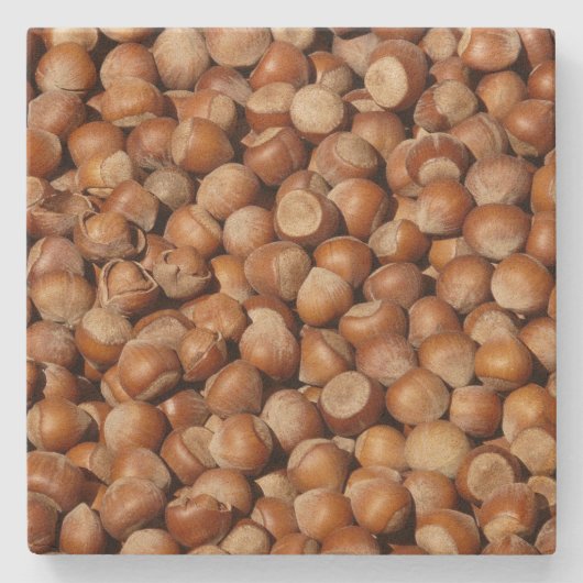 Viele Haselnüsse Steinuntersetzer (Vorderseite)