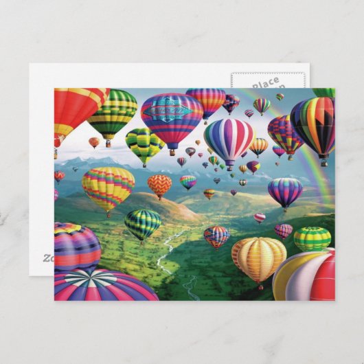 Viele Heißluftballons Postkarte (Vorne/Hinten)