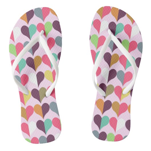 Viele Herz-Design-Flip-Flops Badesandalen (Fußbett)