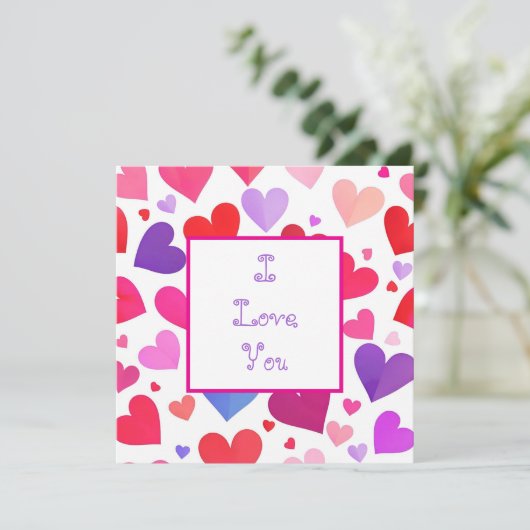 Viele Herz-Karte (Stehend Vorderseite)