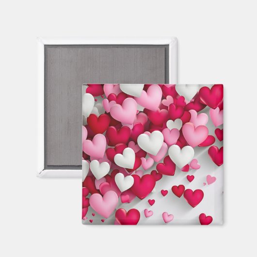 Viele Herz Magnet (Vorderseite/Rückseite)