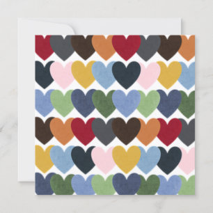 Viele Herz Valentine Designer Square Note Card Feiertagskarte