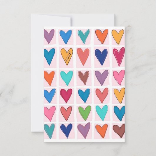 Viele Herzen Dankeskarte (Vorderseite)