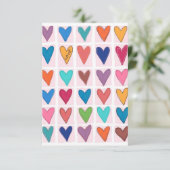 Viele Herzen Dankeskarte (Stehend Vorderseite)