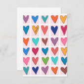 Viele Herzen Dankeskarte (Vorne/Hinten)