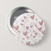 Viele Herzen Grosses runder Abzeichen (7,6 cm) Button (Vorne & Hinten)