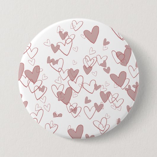Viele Herzen großes rundes Abzeichen (7,6 cm) Button (Vorderseite)