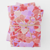 Viele Herzen in 3D-Optik - Geschenkpapier Set (Beispiel)