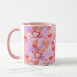 Viele Herzen in 3D-Optik - Tasse