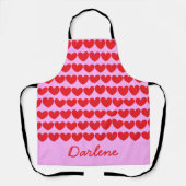 Viele Herzen, Lavendel und Rot Schürze (Vorderseite)