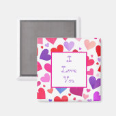 Viele Herzen Magnet (Vorderseite/Rückseite)