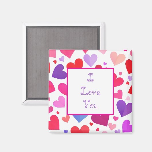 Viele Herzen Magnet (Vorderseite/Rückseite)
