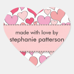 Viele Herzen mit Liebe per Sticker
