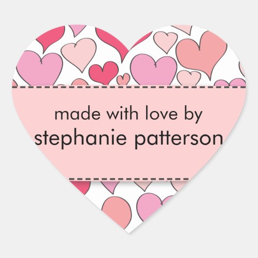 Viele Herzen mit Liebe per Sticker (Vorderseite)