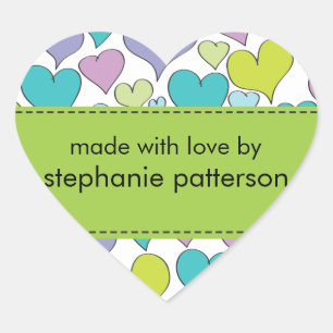Viele Herzen mit Liebe per Sticker