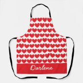 Viele Herzen, rot und weiß Schürze (Vorderseite)