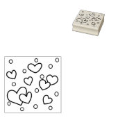 Viele Herzen und Kreise Gummistempel (Stempel)