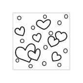 Viele Herzen und Kreise Gummistempel (Prägung)