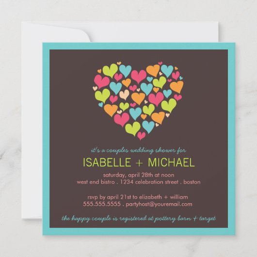 Viele Herzklopfe Polterabend Einladung (Vorderseite)