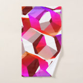 Viele Hexagons mit dunkelrotem Hintergrund Badhandtuch Set (Handtuch)