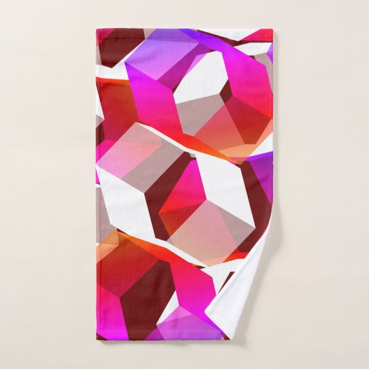 Viele Hexagons mit dunkelrotem Hintergrund Badhandtuch Set (Handtuch)