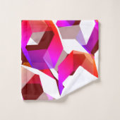 Viele Hexagons mit dunkelrotem Hintergrund Badhandtuch Set (Waschlappen)