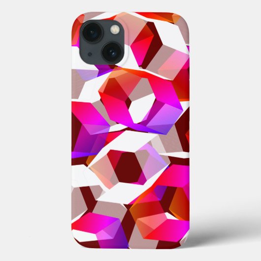Viele Hexagons mit dunkelrotem Hintergrund Case-Mate iPhone Hülle (Rückseite)