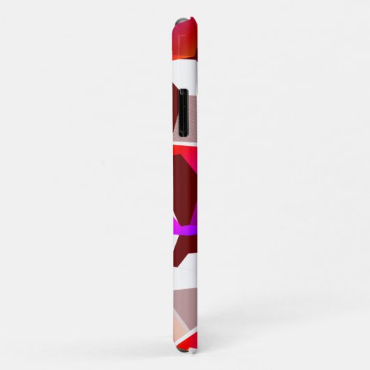 Viele Hexagons mit dunkelrotem Hintergrund Case-Mate iPhone Hülle (Hinten/Rechts)