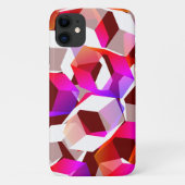 Viele Hexagons mit dunkelrotem Hintergrund Case-Mate iPhone Hülle (Rückseite)