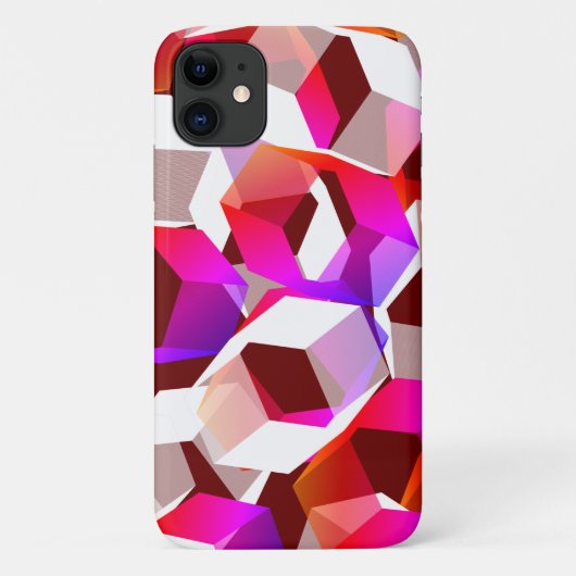 Viele Hexagons mit dunkelrotem Hintergrund Case-Mate iPhone Hülle (Rückseite)