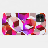Viele Hexagons mit dunkelrotem Hintergrund Case-Mate iPhone Hülle (Rückseite (Horizontal))