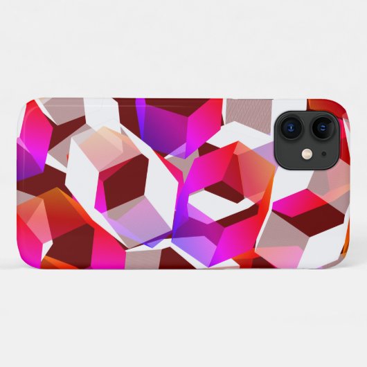 Viele Hexagons mit dunkelrotem Hintergrund Case-Mate iPhone Hülle (Rückseite (Horizontal))