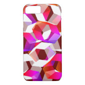 Viele Hexagons mit dunkelrotem Hintergrund Case-Mate iPhone Hülle (Rückseite)