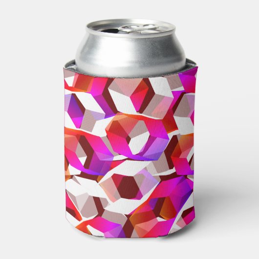 Viele Hexagons mit dunkelrotem Hintergrund Dosenkühler (Kanne Vorderseite)