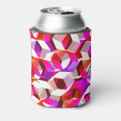 Viele Hexagons mit dunkelrotem Hintergrund Dosenkühler (Kanne Rückseite)