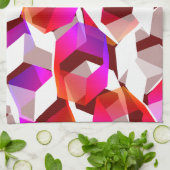 Viele Hexagons mit dunkelrotem Hintergrund Geschirrtuch (Gefaltet)