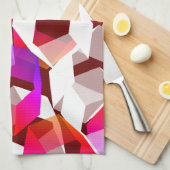 Viele Hexagons mit dunkelrotem Hintergrund Geschirrtuch (Viertel Falte)