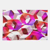 Viele Hexagons mit dunkelrotem Hintergrund Geschirrtuch (Horizontal)