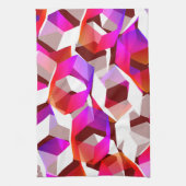 Viele Hexagons mit dunkelrotem Hintergrund Geschirrtuch (Vertikal)