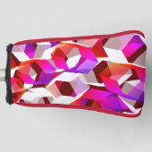 Viele Hexagons mit dunkelrotem Hintergrund Golf Headcover (Vorderseite)