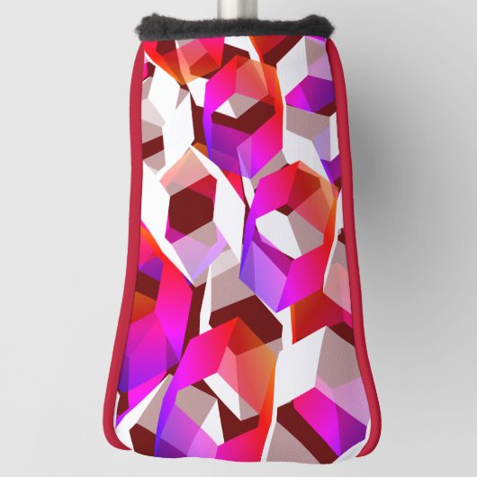 Viele Hexagons mit dunkelrotem Hintergrund Golf Headcover (Rotieren 90)