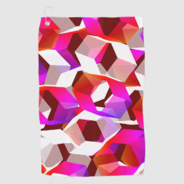 Viele Hexagons mit dunkelrotem Hintergrund Golfhandtuch