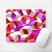 Viele Hexagons mit dunkelrotem Hintergrund Mousepad (Mit Mouse)