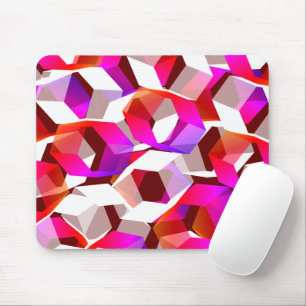 Viele Hexagons mit dunkelrotem Hintergrund Mousepad