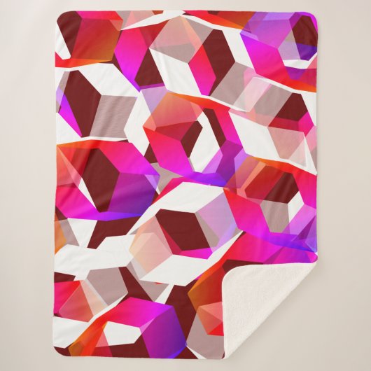 Viele Hexagons mit dunkelrotem Hintergrund Sherpadecke (Vorderseite)