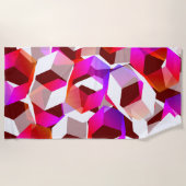 Viele Hexagons mit dunkelrotem Hintergrund Strandtuch (Vorderseite)